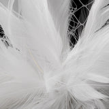 Flower Feather Fascinator with Russian Tulle Veiling Accent on Comb 750