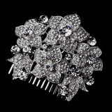 Silver Clear Floral Comb 915