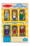 Melissa & Doug Wooden Flexible Figures 7-Piece Caucasian Doll Family for Dollhouses