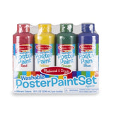 Melissa & Doug Washable Poster Paint Set (4 Colors  Red, Yellow, Green, Blue)