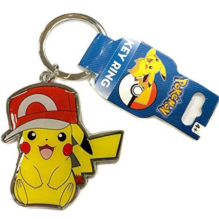 pokemon pikachu key chain action figure toy anime gift hat ring