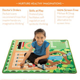 Melissa & Doug Round the Ranch Horse Activity Rug (39 x 36 inches) With 4 Play Horses and Folding Fence