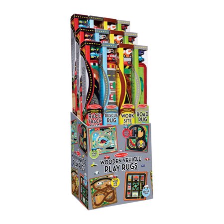 Melissa & Doug Trucks, Trains and Vehicles Play Rugs Assorted Polyester 3+
