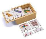 Melissa & Doug Learn the Alphabet Puzzle Cards With Wooden Storage Box (52pc)