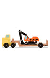 Melissa & Doug Trailer and Excavator Wooden Vehicle Set (3pc)