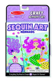 Melissa & Doug On the Go Sequin Art Craft Activity Set: 500+ Sequins and Gems and 4 Scenes - Mermaids