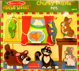 Melissa & Doug Pets Wooden Jigsaw Puzzle With Storage Tray (12 pcs)