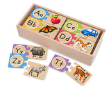 Melissa & Doug Self-Correcting Alphabet Wooden Puzzles With Storage Box 27pc