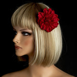 Striking Maroon Flower Hair Clip or Clip Brooch 402 (White, Red, Ivory, Maroon)
