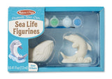Melissa & Doug Decorate-Your-Own Sea Life Figurines Craft Kit - Paint a Whale and Dolphin