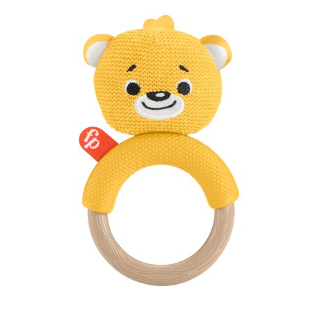 Fisher-Price Knit Teether Bear, Baby Teething Toy