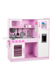 Melissa & Doug Wooden Chef's Pretend Play Toy Kitchen With Ice Cube Dispenser - Cupcake Pink/White