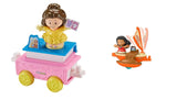 Bundle of 2 |Fisher-Price Little People Disney Princess Parade Floats (Belle & Chip's + Moana's Float Multi)