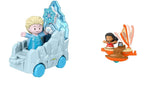 Bundle of 2 |Fisher-Price Little People Disney Princess Parade Floats (Elsa Frozen 2 + Moana's Float Multi)