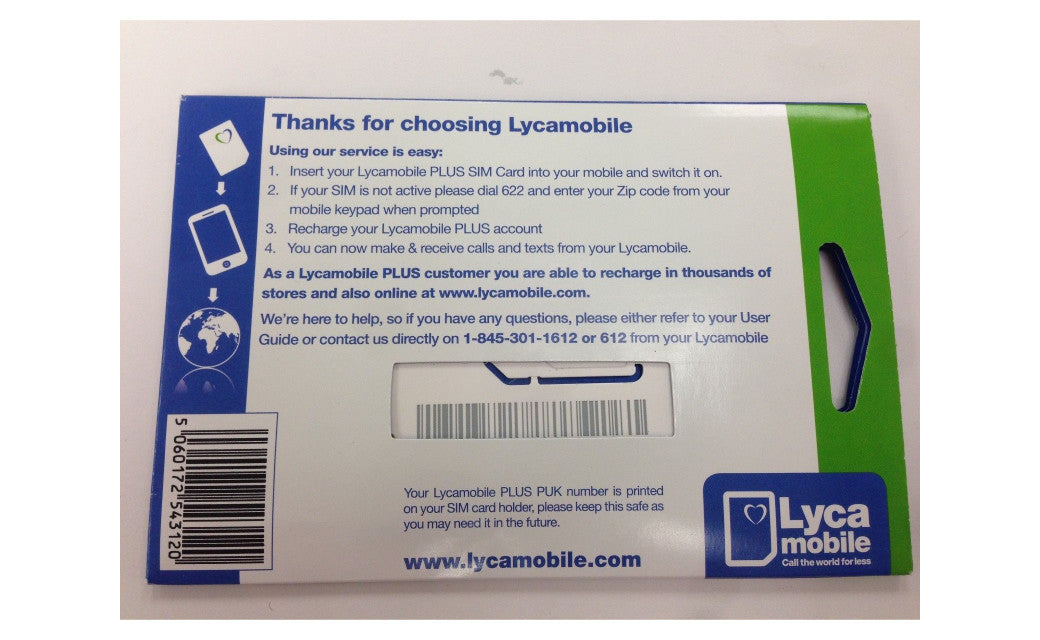 Lycamobile USA $59 Prepaid Plan Unlinited Data-Free Sim Cards