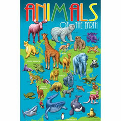 GeoToys Animals Of The Earth 24" X 36" Poster