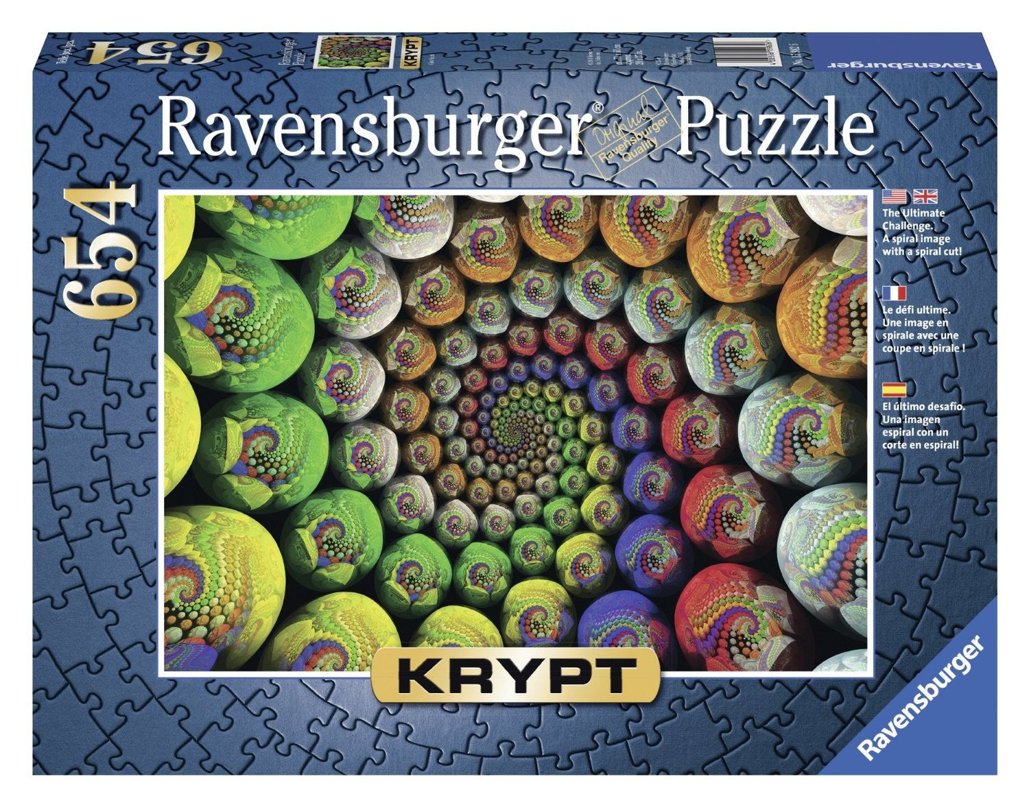 Ravensburger Adult Puzzles 654 pc KRYPT Puzzles - Krypt - Colorful Spiral 15982