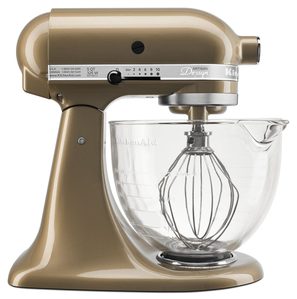 Kitchenaid 5 Qt. Artisan Design Series with Glass Bowl - Champagne Gold KSM155GBCZ