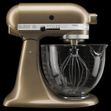 Kitchenaid 5 Qt. Artisan Design Series with Glass Bowl - Champagne Gold KSM155GBCZ