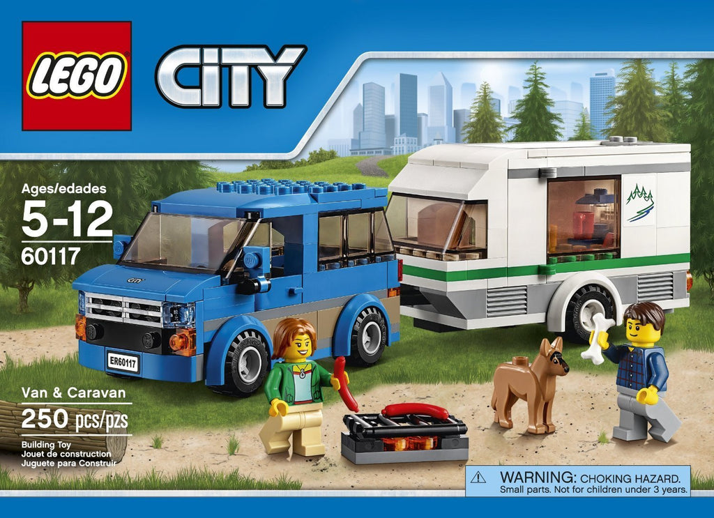 City Car LEGO 250 PCS Van & Caravan Brick Box Building Toys 60117