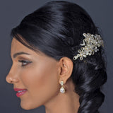 Swarovski Crystal Bead & Rhinestone Floral Ribbon Hair Comb 64