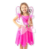 Melissa & Doug Flower Fairy Role Play Costume Set (3 pcs) - Pink Dress, Wings, Wand