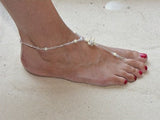 Barefoot Bridal Sandal Foot Jewelry with Crystal and Pearl Cluster 4462FT-LTI-CR-S