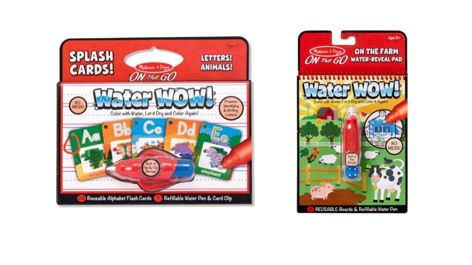 Bundle of 2 |Melissa Doug Water Wow! (Splash Cards Alphabet & Water Wow Farm)