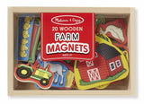 Melissa & Doug Wooden Farm Magnets with Wooden Tray - 20pc