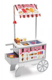 Melissa & Doug Wooden Snacks and Sweets Food Cart - 40+ Play Food pc, Reversible Awning