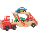 Melissa & Doug Off to the Speedway Wooden Race Car Carrier (5 pcs)