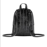 Victoria's Secret Backpack Luxe Python City Shiny Black Mini Purse Handbag