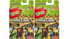 Set of 2 - UNO Minecraft Card Game Includes the world of Minecraft Multicolor