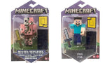 Set of 2 - Minecraft Build-A-Portal 3.25-in Figures - (Zombified Piglin + Steve)