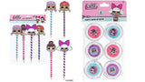 Bundle of 2 |L.O.L. Surprise! Party Favors - (Lip Gloss Set & Silicon Pen Pack)