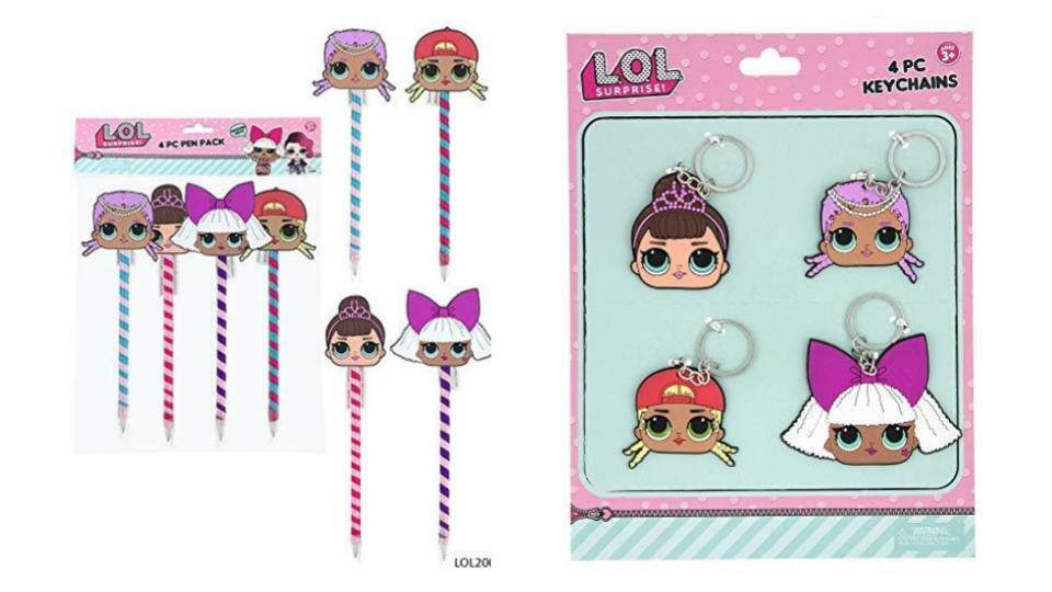 Bundle of 2 |L.O.L. Surprise! Party Favors - (Silicone Pen Pack & Bendable Rubber Keychains)