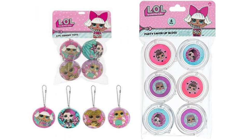 Bundle of 2 |L.O.L. Surprise! Party Favors - (Lip Gloss Set & Squishy Toys)