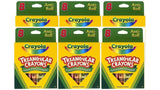 Set of 6 |Crayola Anti-Roll Triangular Crayons, 8 Assorted Colors