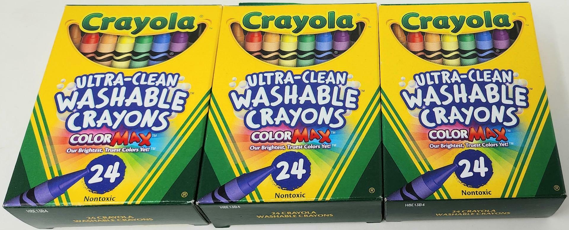 Set of 3 |Crayola Ultra-Clean Washable Crayons 24 per pack