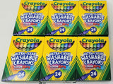 Set of 6 |Crayola Ultra-Clean Washable Crayons 24 per pack