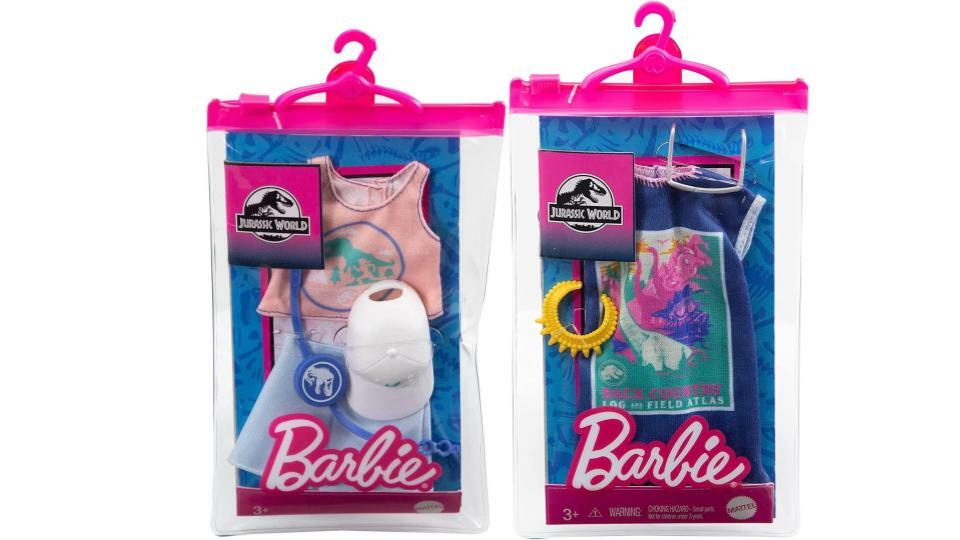 Bundle of 2 |Jurassic World Barbie Fashions - 2 Outfits & 4 Accessories total