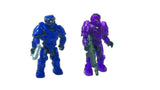 Bundle of 2 |Mega Construx Halo Universe Series 1 Minifigures (Spartan MK V & Purple Spartan Aster)