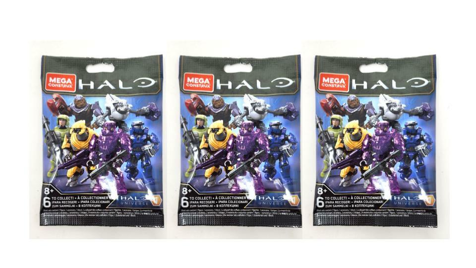 Set of 3 |Mega Contrux Halo Universe Series 1 Minifigure Pack |3 Sealed Non-Duplicated Random Figure Packs