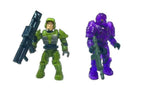 Bundle of 2 |Mega Construx Halo Universe Series 1 Minifigures (UNSC Marine & Purple Spartan Aster)