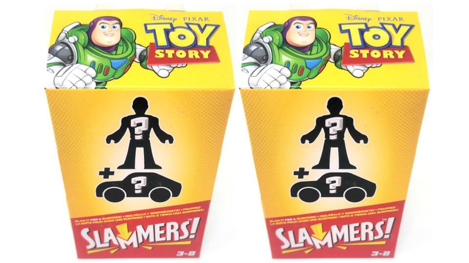 Set of 2 |Fisher Price Disney Pixar Toy Store Imaginext Slammers! Buzz or Alien Mystery Box - Randomly Selected