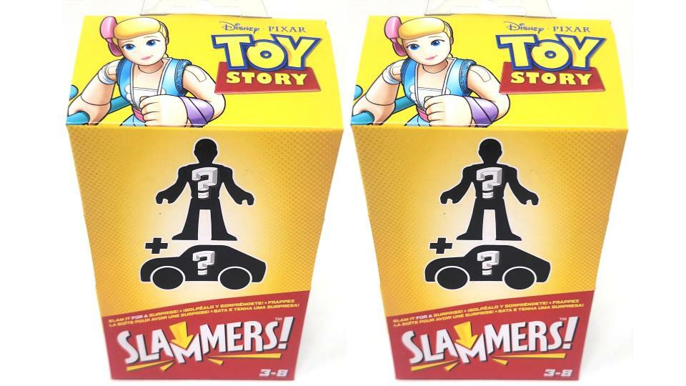 Set of 2|Fisher Price Disney Pixar Toy Store Imaginext Slammers! Bo Peep, Duke Caboom  or Combat Carl Mystery box - Randomly Selected