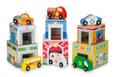 Melissa and Doug Nesting and Sorting Garages and Cars 14-Piece Play Set