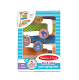 Melissa & Doug First Play Wooden Safari Zig-Zag Tower With 4 Rolling Pieces