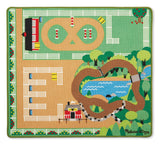 Melissa & Doug Round the Ranch Horse Activity Rug (39 x 36 inches) With 4 Play Horses and Folding Fence