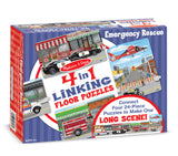 Melissa And Doug Rescue Vehicles 4-In-1 Jumbo Linking Floor Puzzle 96pc